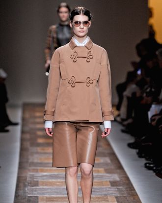 Leather culottes at Valentino 
