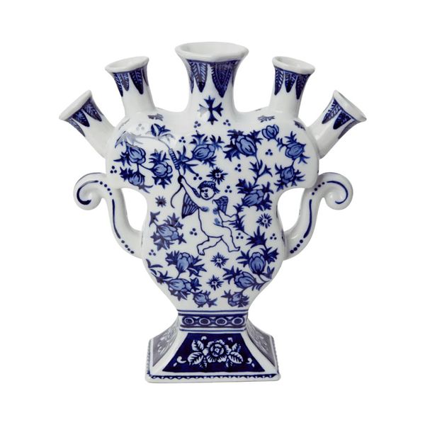 Delft Tulipiere Vase With Angel