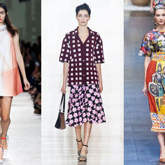 From left: Missoni, Marni, and Dolce & Gabbana.