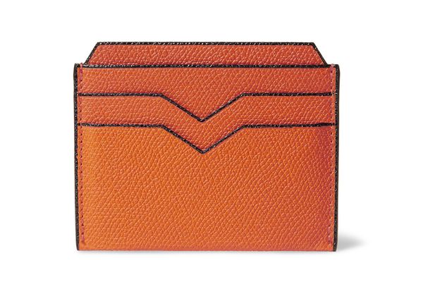 Valextra Pebble-Grain Leather Cardholder
