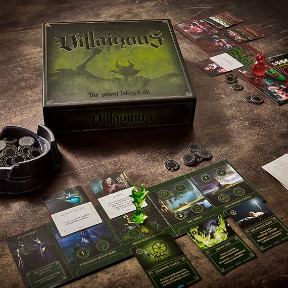 A table set with the game Villainous