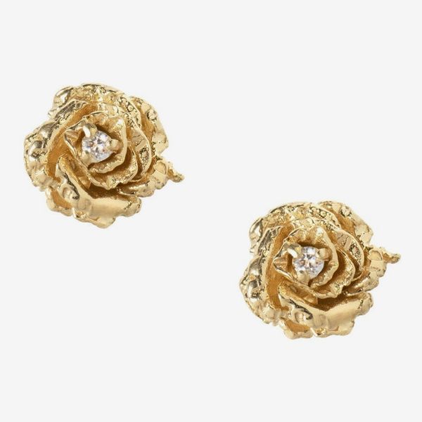 Laurie Fleming Diamond Dewdrop Rose Stud (Single)