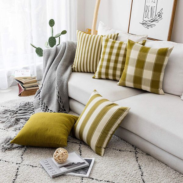 Sofa Cushion Covers,Home Brilliant Pillow Covers Super Soft,Velvet,yellow 2pack 
