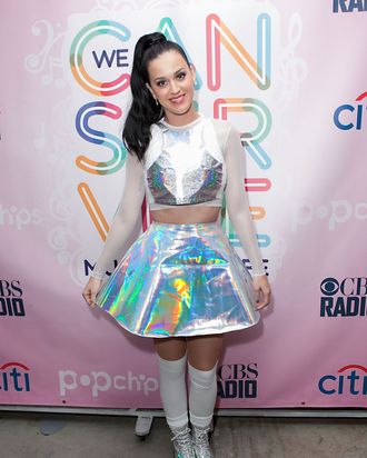 HOLLYWOOD, CA - OCTOBER 23: Katy Perry attends AMP 97.1 hosts a meet and greet with Katy Perry in celebration of her new album 