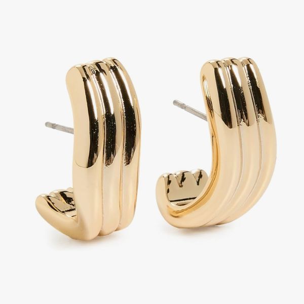 Madewell ribbed wavy statement earrings