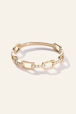 Quince 14K Gold Diamond Paperclip Link Ring