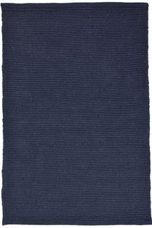 Alfombra de algodón Eaco de tejido plano en azul marino liso de Hook & Loom