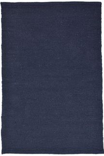 Hook & Loom Solid Navy Blue Flatweave Eaco Cotton Rug