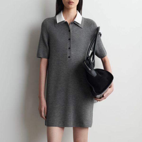 COS Layered-Collar Merino Wool Mini Dress
