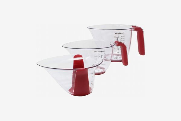 KitchenAid Gourmet Set of 3 Plastic Measuring Cups, Red