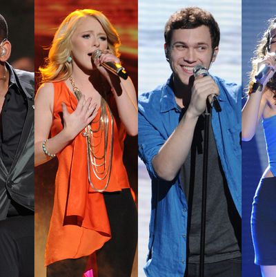 Josh Ledet, Hollie Cavanagh, Phillip Phillips and Jessica Sanchez perform on American Idol airing Wednesday, May 9 (8:00-10:00 PM ET/PT) on FOX.