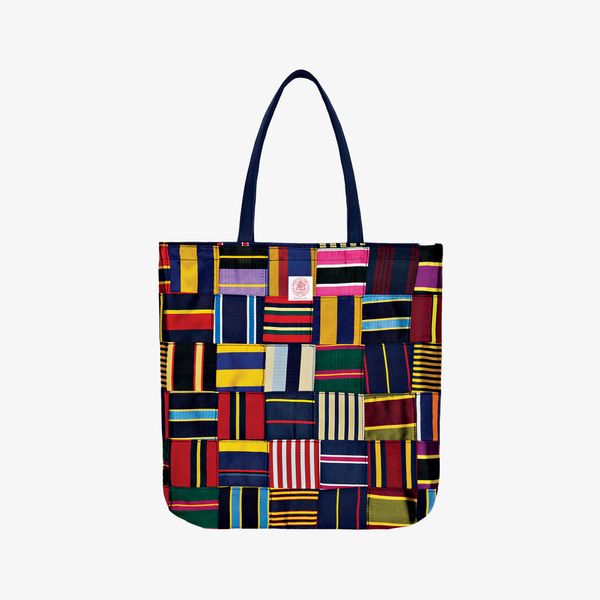 J. Press Made-in-USA Patchwork Silk Repp Tote Bag