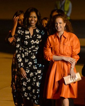 Michelle Obama Wore a Proenza Schouler Dress on the Plane to Morocco