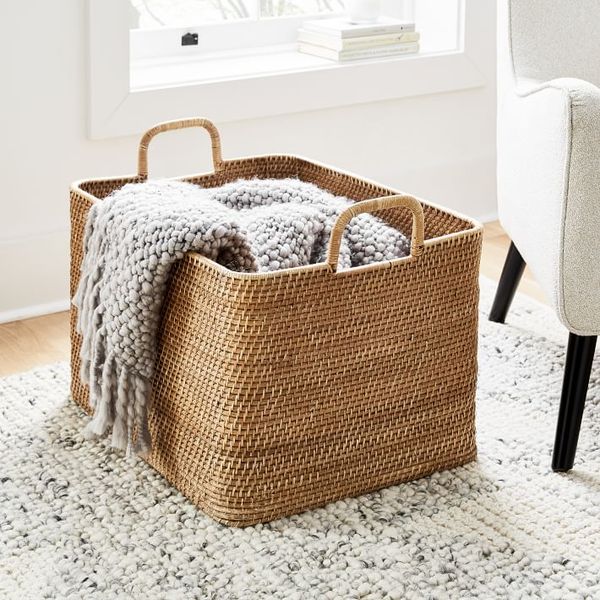 Square best sale blanket basket