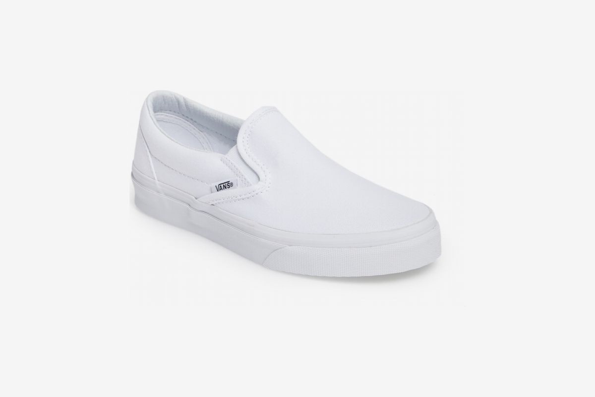 white slip on vans womens size 9