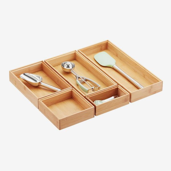 The Container Store Stackable Bamboo Drawer Organizers