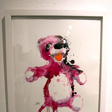 Bryan Cranston: “I’m most attracted to the art that makes you think and not necessarily or immediately representative of the show. This pink teddy with its ear torn off, you look at that and you go, ‘I don’t know what that means.’ You let it sit awhile. It’s a little disturbing, too. Teddys are supposed to give you a cuddly warm feeling — this Teddy does the opposite of that.”