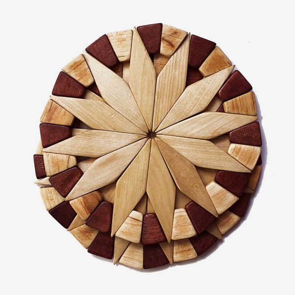 Natural Wood Trivets For Hot Dishes (Set of 2)