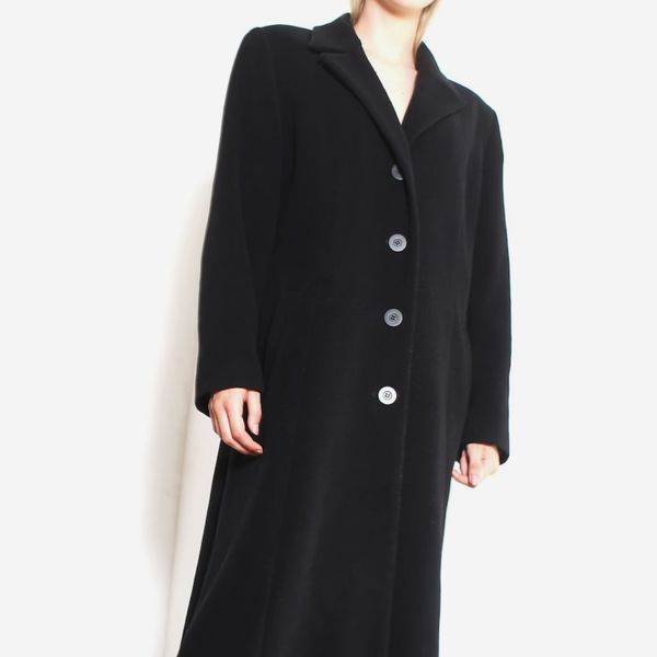 Theindustry Black Minimal Maxi Coat