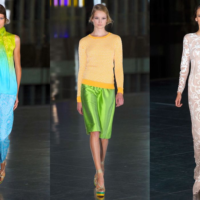 Designs from Saunders' spring 2012 collection.