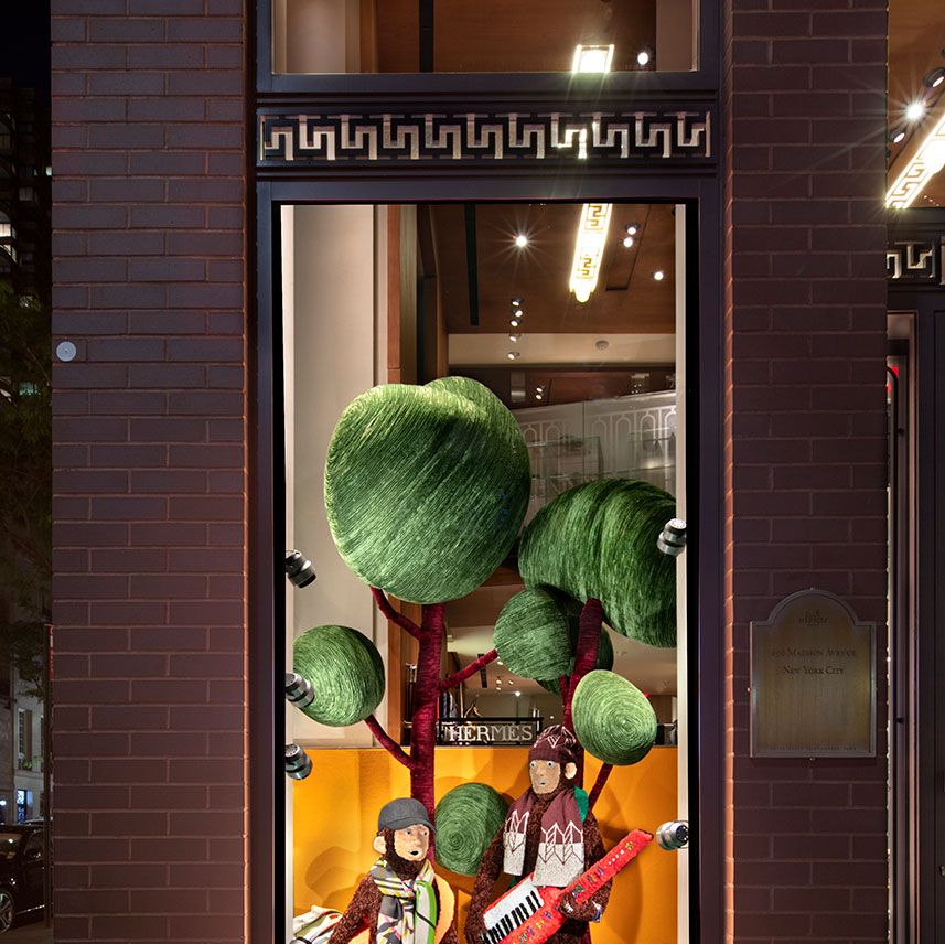 Hermès Holiday Windows Feature Don Porcella, Lucy Sparrow