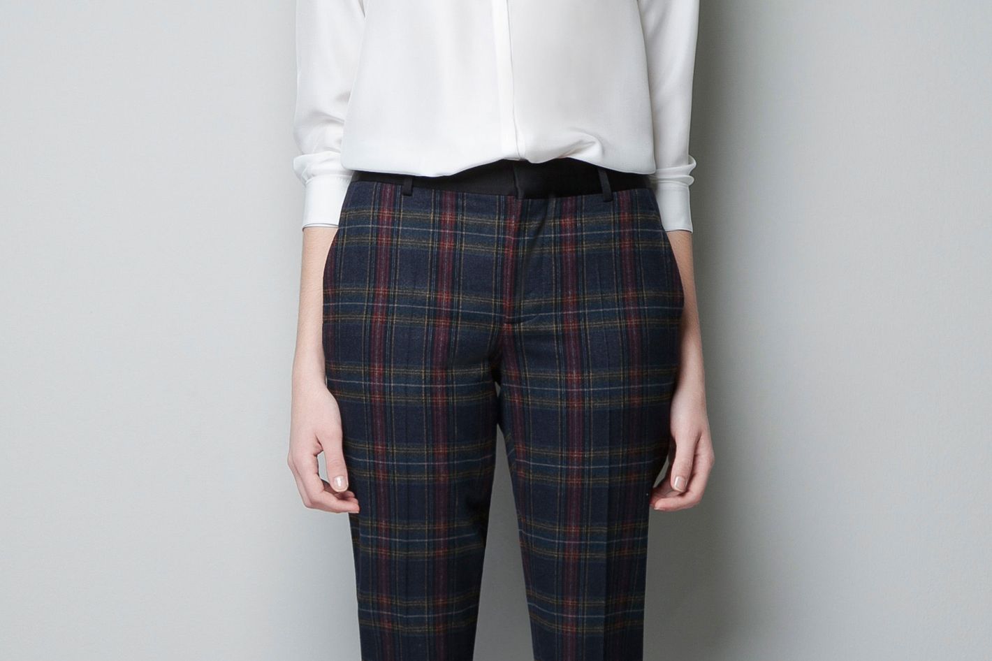 Straight checked trousers - Girls | MANGO OUTLET Greece