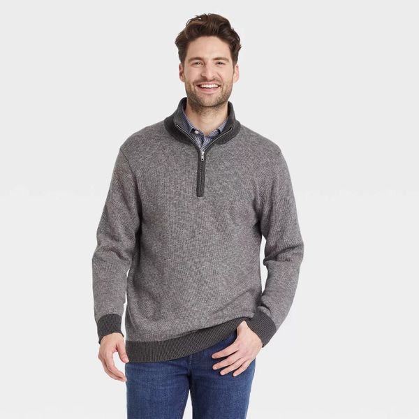 Goodfellow & Company Men's Regular-Fit 1/4 Zip Pullover Sweater