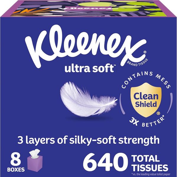 Kleenex Ultra Soft Facial Tissues - 8 boxes