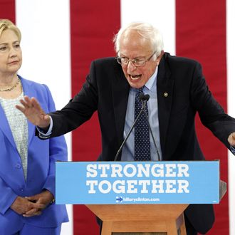 Sanders Joins Clinton At Campaign Event In Portsmouth