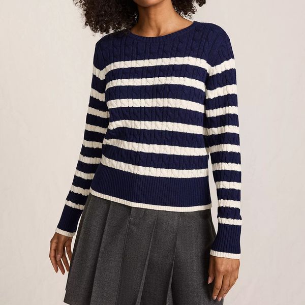 Lands' End Women's Drifter Modern Cable Crew Sweater
