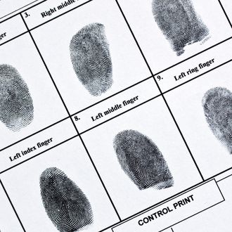 Fingerprints on authentic fingerprint form.