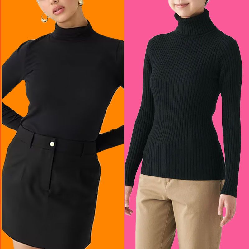 Crew Neck Tunic Sweater Soft, Mock Turtleneck Women Loose Women's Sweater  Tunic Sexy Dress for Long Sleeve Women's Autumn and Winter Fashion V-Neck  Solid Color Slim Sweater (S, Black) at  Women's