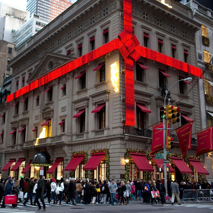 Photos in Front of Cartier Decorations