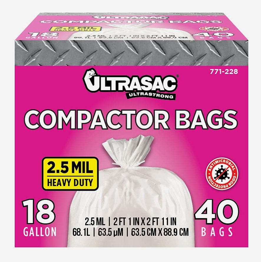 Mint-X 39-Gallons Mint Black Outdoor Plastic Compactor Trash Bag