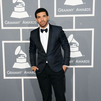 LOS ANGELES, CA - FEBRUARY 10: Hip-hop artist Drake arrives at the 55th Annual GRAMMY Awards at Staples Center on February 10, 2013 in Los Angeles, California. (Photo by Jason Merritt/Getty Images)
