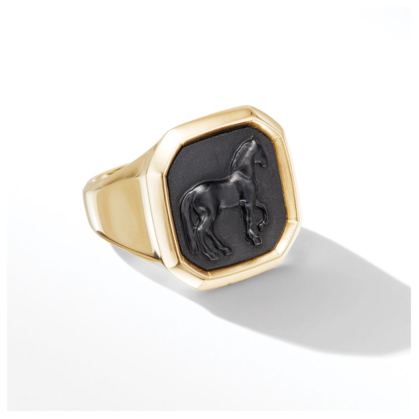 Petrvs® Large Horse Ring in 18K Yellow Gold