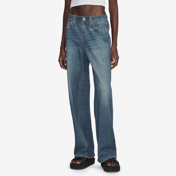 Rag & Bone Miramar Wide-Leg Trompe L'oeil Cotton Pant