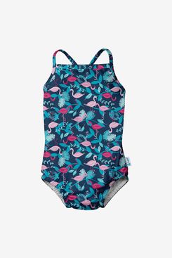 i play. by green sprouts Girls' One-Piece Swimsuit with Built in Reusable Swim Diaper