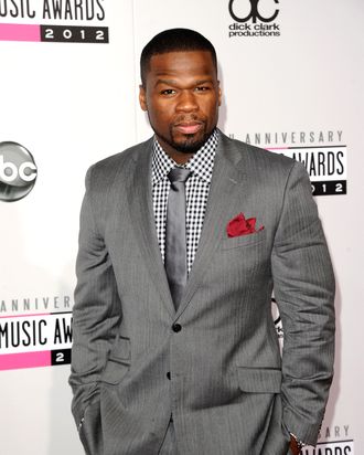 Rapper 50 Cent aka Curtis Jackson attends the 40th American Music Awards held at Nokia Theatre L.A. Live on November 18, 2012 in Los Angeles, California.