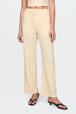 Gap Linen-Blend Relaxed Straight Ankle Pants