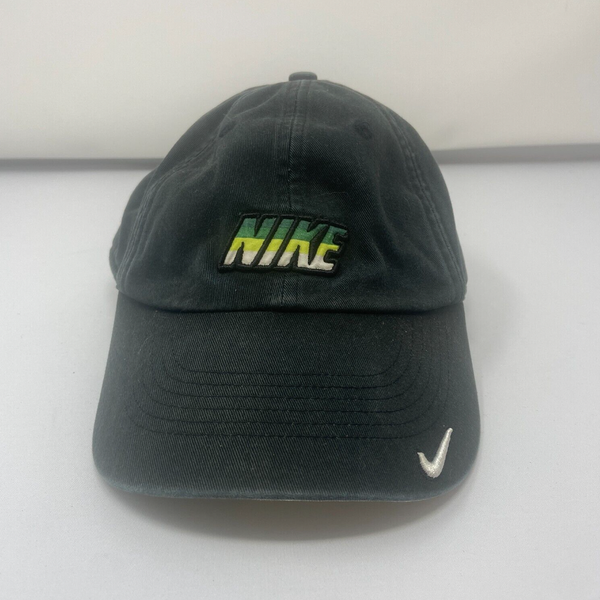Vintage Nike Hat Cap Black Strap Back Adjustable Dad Y2K