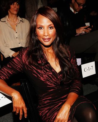 NEW YORK, NY - FEBRUARY 10: Model/actress Beverly Johnson attends the Nicole Miller Fall 2012 fashion show during Mercedes-Benz Fashion Week at The Studio at Lincoln Center on February 10, 2012 in New York City. (Photo by Cindy Ord/Getty Images for Mercedes-Benz Fashion Week)