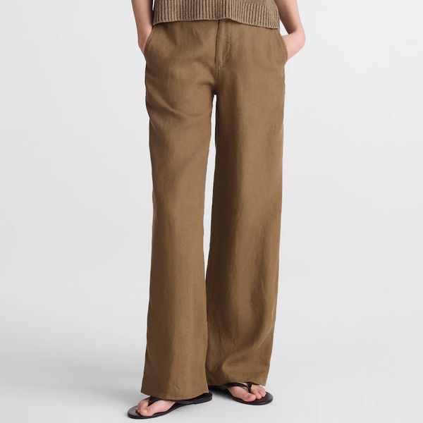 Madewell The Zoe Relaxed Straight Pant in 100% Linen