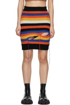 Charles Jeffrey Loverboy Multicolor Stripe Slash Skirt