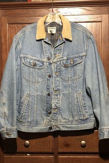 Vintage Lee Blanket Lined Corduroy Collar Denim Jacket