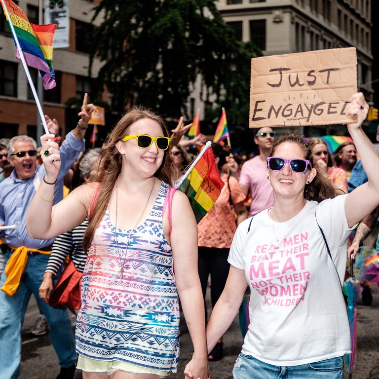 Body Glitter And Rainbow Eye Shadow At New Yorks Pride Parade 5426