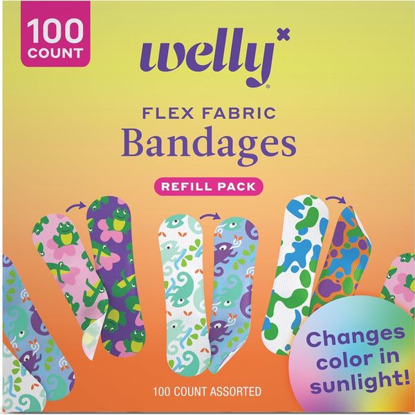 Welly Flex Fabric Bandage - Color Changing Refill Pack, 100-Count