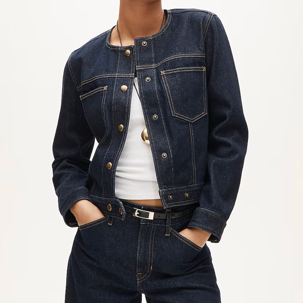 J.Crew Collarless Denim Trucker Jacket