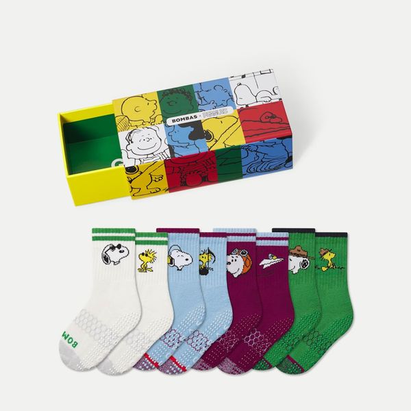 Peanuts x Bombas: Junior Gripper Calf Sock 4-Pack