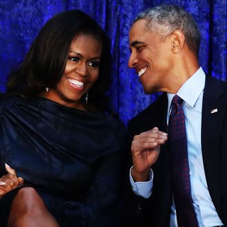 Michelle and Barack Obama.